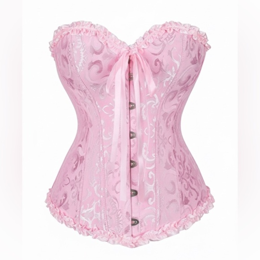 Stunning Pink Ruffle Corset - Waist Training & Shapewear Sz Small - Picture 3 of 8